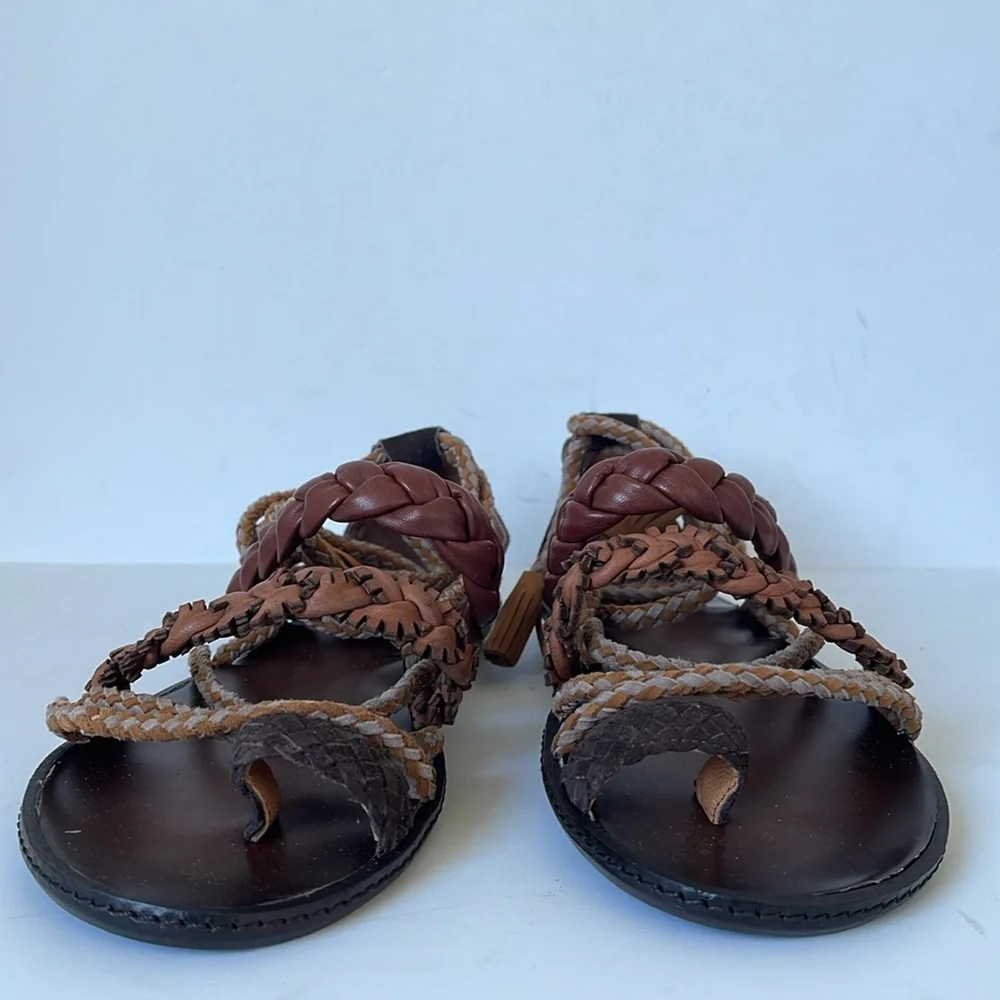 Bacio 61 Womens Leini Ankle Wrap Leather Sandals 9M - Picture 2 of 9